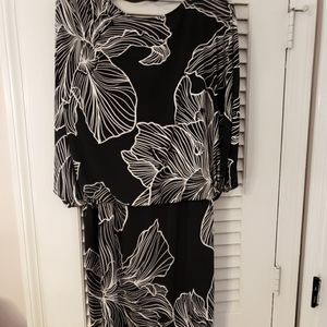 Black and White Floral DressBarn Dress